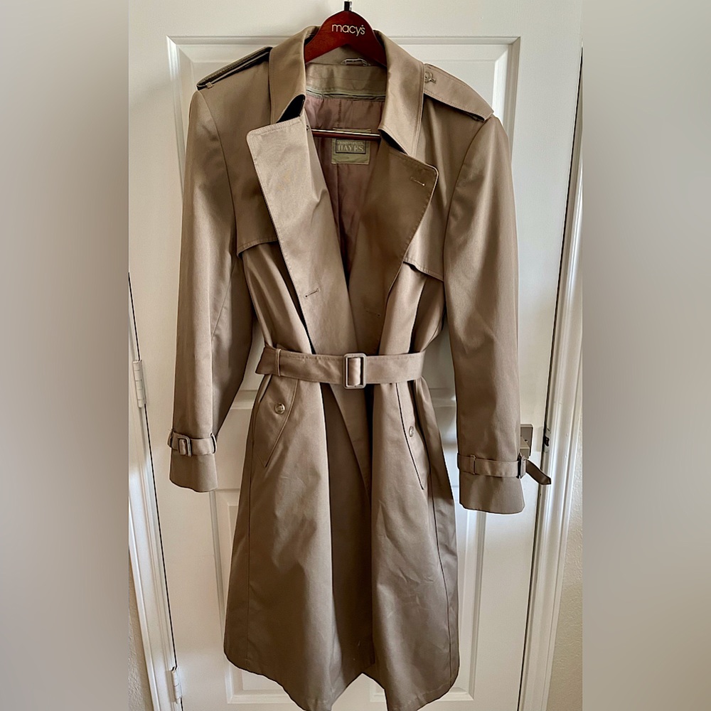 Christopher Hayes Mens Classic Khaki Trench Coat 🧥 40L, 3M Thinsulate Lining